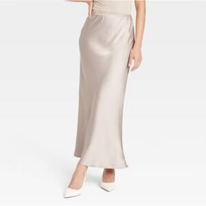 Women's Maxi Slip Skirt - A New Day cream Sz XS A Line new